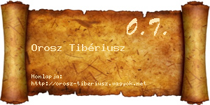 Orosz Tibériusz névjegykártya